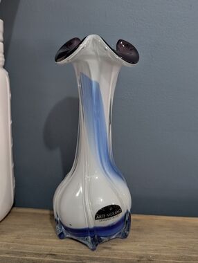 Arte Murano Vintage Morning Glory Glass Vase *BIN